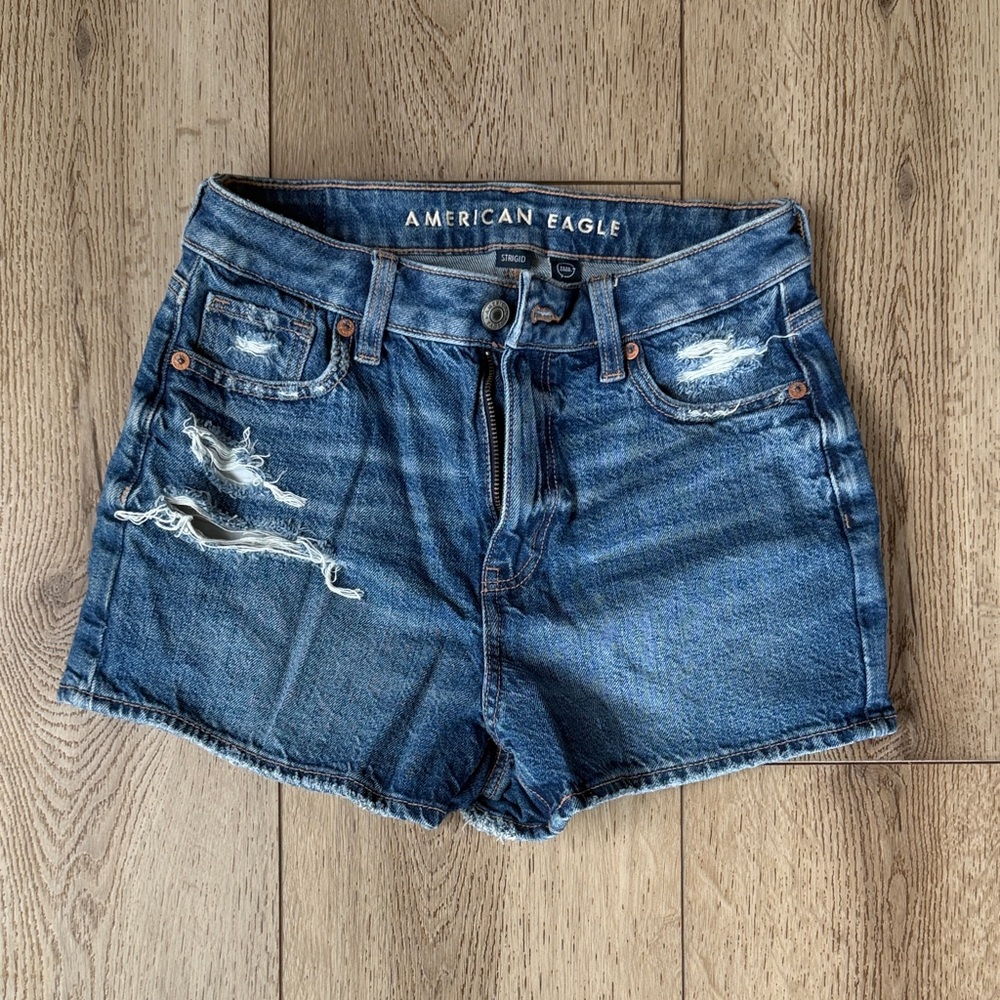American Eagle Outfitters Distressed Blue Denim Cutoff Shorts